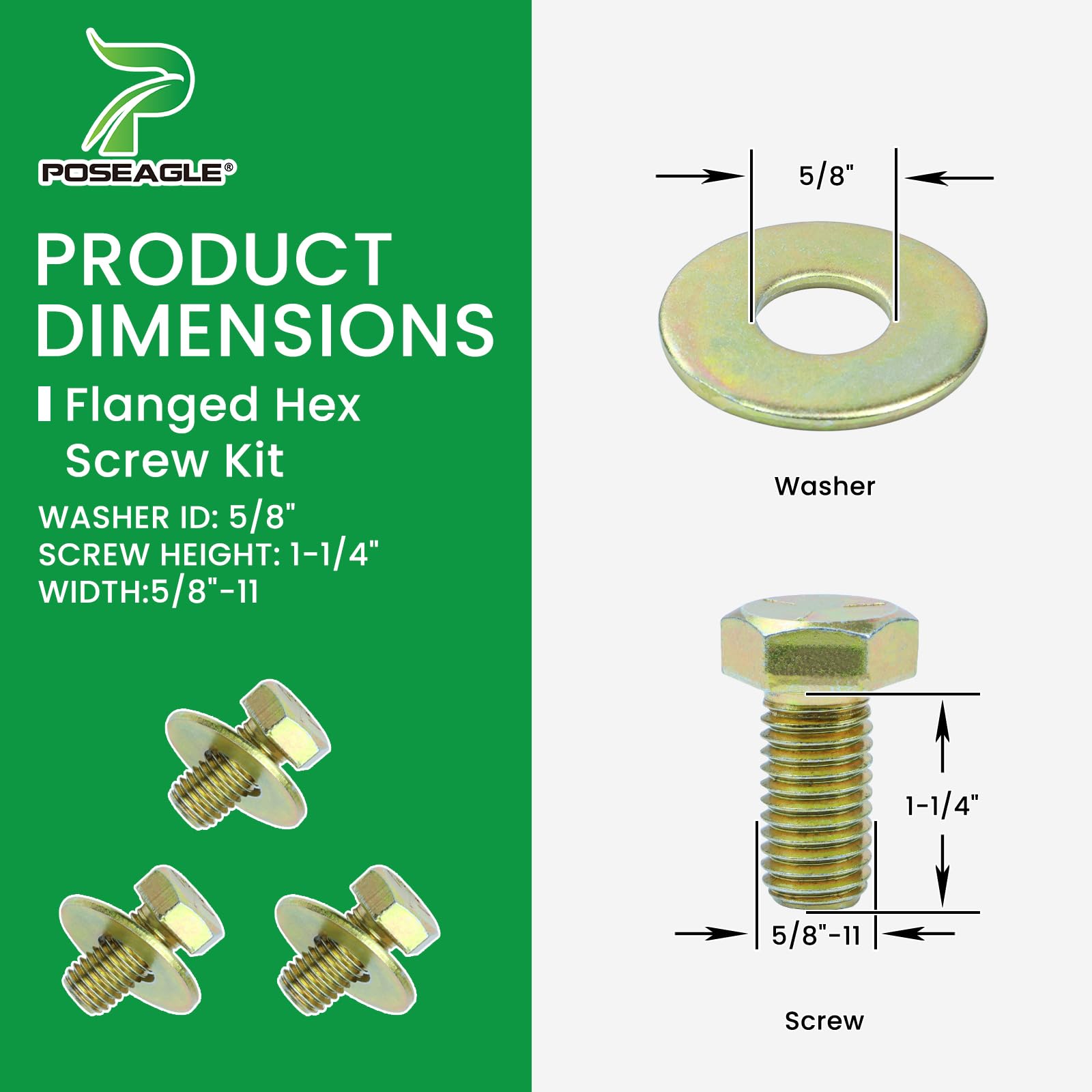 Amazon.com : POSEAGLE 3 Pack 601124 Mower Blades with Bolts for